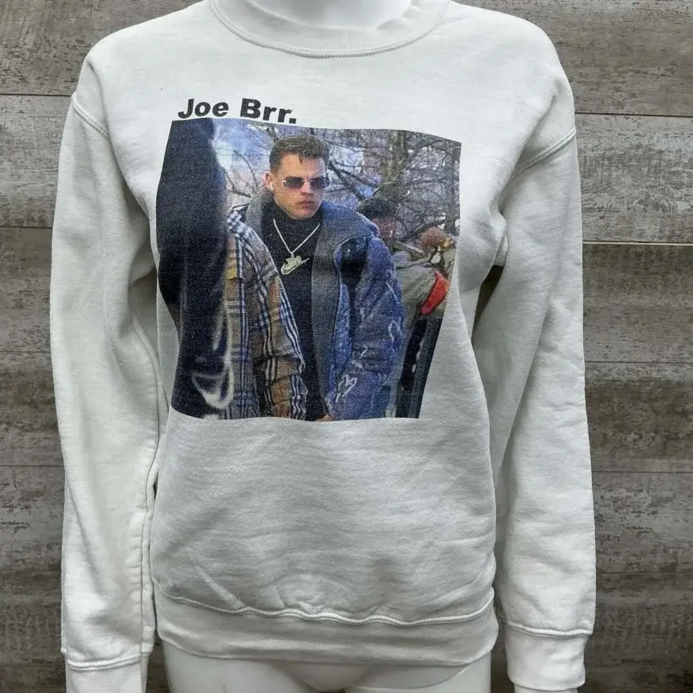 Barstool Sports Gilden Joe Brr Burrow Graphic Crewneck Sweatshirt White Small